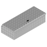 DE HAAN BOX HS - 914x387x230 mm - waterdichte en stofdichte aluminium traanplaat disselkist - voorzien van vlinderslot, spansluiting of t-sluiting