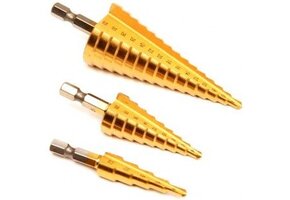 3x stappenboren metaalboren titanium coating