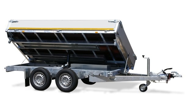 Eduard 3-zijdige kipper 3500 kg - elektrisch, extern laden, afstandsbediening 330x180 cm - inclusief lichte en sterke aluminium oprijplaten & steunpoten