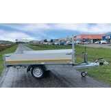 Geremde Eduard achterwaartse kipper - 256x150 cm - 1350 kg bruto laadvermogen - handpomp - 63 cm laadvloerhoogte