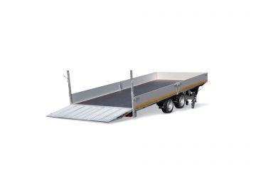Geremde Eduard machinetransporter - 406x200 cm - 3000 kg bruto laadvermogen - elektrisch, extern laden, afstandsbediening - 63 cm laadvloerhoogte
