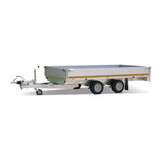 Geremde Eduard plateauwagen - 330x180 cm - 2700 kg bruto laadvermogen - 63 cm laadvloerhoogte - 40 cm borden