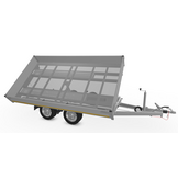 Eduard drie-zijdige kipper 3500 kg elektrisch extern laden - 330x180 cm - inclusief lichte en sterke aluminium oprijplaten & uitzetsteunen