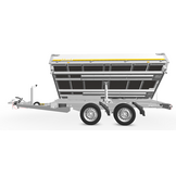 Eduard drie-zijdige kipper 3500 kg elektrisch extern laden - 330x180 cm - inclusief lichte en sterke aluminium oprijplaten & uitzetsteunen