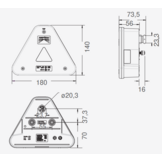 Aspock Agripoint - rechts - LED - 180x140x56 mm - inclusief kentekenverlichting