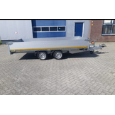 Geremde Eduard multitransporter - 406x200 cm - 2700 kg bruto laadvermogen - 63 cm laadvloerhoogte - 40 cm borden - inclusief oprijplaten en handlier