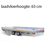 Geremde Eduard plateauwagen - 506x200 cm - 3000 kg bruto laadvermogen - 63 cm laadvloerhoogte - 30 cm borden