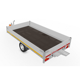 Geremde Eduard multitransporter - 310x180 cm - 1350 kg bruto laadvermogen - 63 cm laadvloerhoogte - 30 cm borden - inclusief oprijplaten en handlier