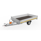 Geremde Eduard multitransporter - 310x180 cm - 1350 kg bruto laadvermogen - 63 cm laadvloerhoogte - 30 cm borden - inclusief oprijplaten en handlier