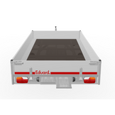 Geremde Eduard multitransporter - 310x180 cm - 1350 kg bruto laadvermogen - 63 cm laadvloerhoogte - 30 cm borden - inclusief oprijplaten en handlier
