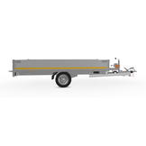 Geremde Eduard multitransporter - 310x180 cm - 1500 kg bruto laadvermogen - 63 cm laadvloerhoogte - 30 cm borden - inclusief oprijplaten en handlier