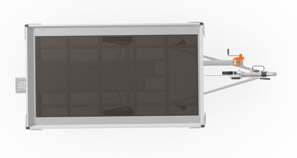 Geremde Eduard multitransporter - 310x180 cm - 1500 kg bruto laadvermogen - 63 cm laadvloerhoogte - 30 cm borden - inclusief oprijplaten en handlier