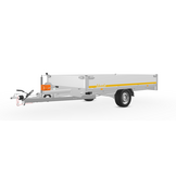Geremde Eduard multitransporter - 330x180 cm - 1350 kg bruto laadvermogen - 63 cm laadvloerhoogte - 30 cm borden - inclusief oprijplaten en handlier