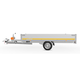 Geremde Eduard multitransporter - 330x180 cm - 1350 kg bruto laadvermogen - 63 cm laadvloerhoogte - 30 cm borden - inclusief oprijplaten en handlier