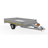 Geremde Eduard multitransporter - 330x180 cm - 1350 kg bruto laadvermogen - 63 cm laadvloerhoogte - 30 cm borden - inclusief oprijplaten en handlier