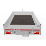 Geremde Eduard multitransporter - 330x180 cm - 1350 kg bruto laadvermogen - 63 cm laadvloerhoogte - 30 cm borden - inclusief oprijplaten en handlier