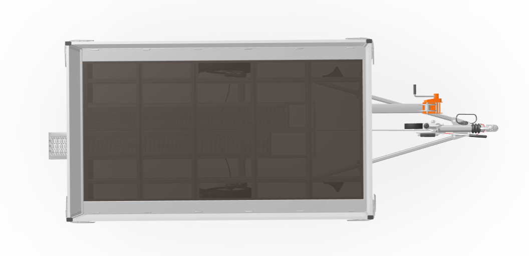 Geremde Eduard multitransporter - 330x180 cm - 1350 kg bruto laadvermogen - 63 cm laadvloerhoogte - 30 cm borden - inclusief oprijplaten en handlier