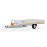 Geremde Eduard multitransporter - 330x180 cm - 1500 kg bruto laadvermogen - 63 cm laadvloerhoogte - 30 cm borden - inclusief oprijplaten en handlier