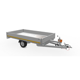 Geremde Eduard multitransporter - 330x180 cm - 1500 kg bruto laadvermogen - 63 cm laadvloerhoogte - 30 cm borden - inclusief oprijplaten en handlier