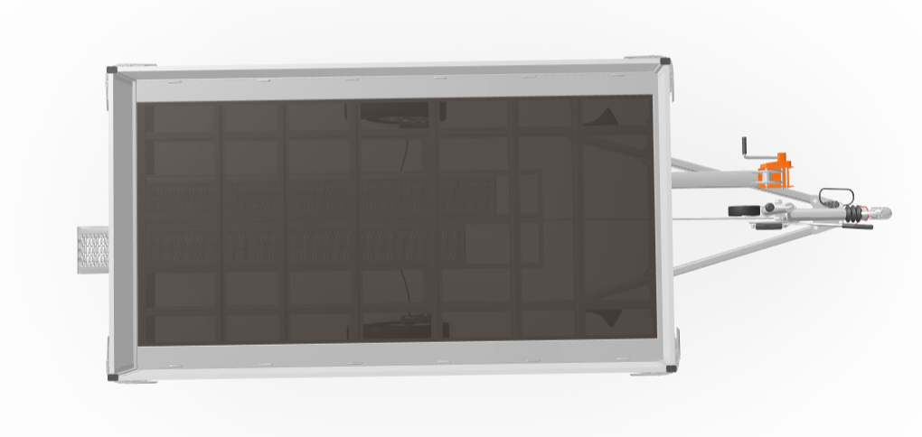 Geremde Eduard multitransporter - 330x180 cm - 1500 kg bruto laadvermogen - 63 cm laadvloerhoogte - 30 cm borden - inclusief oprijplaten en handlier
