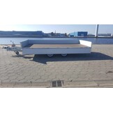 Geremde Eduard multitransporter - 406x200 cm - 2000 kg bruto laadvermogen - 63 cm laadvloerhoogte - 30 cm borden - inclusief oprijplaten en handlier