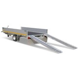 Geremde Eduard multitransporter - 406x220 cm - 3500 kg bruto laadvermogen - 63 cm laadvloerhoogte - 30 cm borden - inclusief oprijplaten en handlier