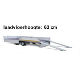 Geremde Eduard multitransporter - 506x200 cm - 3500 kg bruto laadvermogen - 63 cm laadvloerhoogte - 30 cm borden - inclusief oprijplaten en handlier