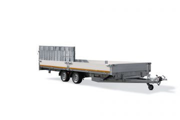 Geremde Eduard machinetransporter - 506x220 cm - 3000 kg bruto laadvermogen - elektrisch, extern laden, afstandsbediening - 56 cm laadvloerhoogte - 30 cm borden