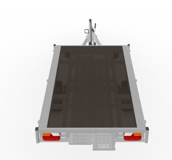 Geremde Eduard multitransporter - 256x150 cm - 1350 kg bruto laadvermogen - 63 cm laadvloerhoogte - vlakke opbouw - inclusief oprijplaten