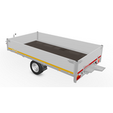 Geremde Eduard plateauwagen - 330x180 cm - 1350 kg bruto laadvermogen - 63 cm laadvloerhoogte - 40 cm borden - inclusief oprijplaten