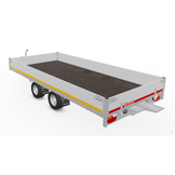Geremde Eduard plateauwagen - 406x200 cm - 3000 kg bruto laadvermogen - 56 cm laadvloerhoogte - 30 cm borden - inclusief oprijplaten