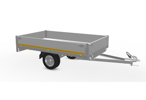 256x150 cm - 750 kg - 30 cm borden - ongeremd