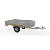 Ongeremde Eduard plateauwagen - 256x150 cm - 750 kg bruto laadvermogen - 72 cm laadvloerhoogte - 30 cm borden - enkelasser