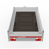 Ongeremde Eduard plateauwagen - 256x150 cm - 750 kg bruto laadvermogen - 72 cm laadvloerhoogte - 30 cm borden - enkelasser