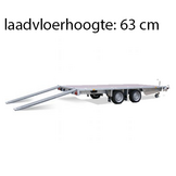 Geremde Eduard autotransporter - 606x200 cm - 3000 kg bruto laadvermogen - 63 cm laadvloerhoogte - inclusief lier en oprijplaten