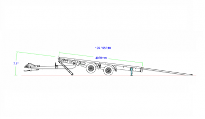 Geremde Eduard autotransporter - 406x200 cm - 3000 kg bruto laadvermogen - 63 cm laadvloerhoogte - kantelbaar met oprijplaten - 10 cm reling