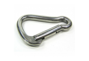 Karabijnhaak peervormig RVS 90x10 mm - 13 mm oog