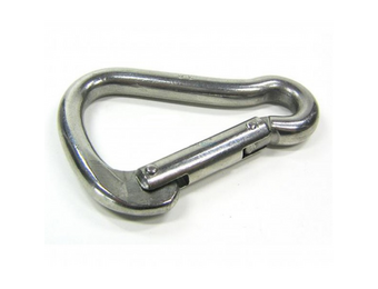 Karabijnhaak peervormig RVS 90x10 mm - 13 mm oog