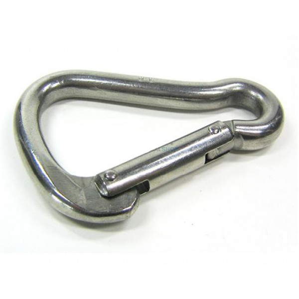 Karabijnhaak peervormig RVS 90x10 mm - 13 mm oogdiameter
