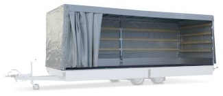 Complete Eduard huif met schuifzeil - doek en stellage - 606x200 cm - diverse hoogtes en kleuren beschikbaar