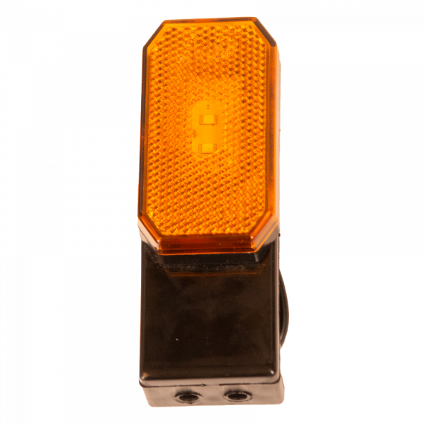 Oranje/gele zijmarkeringslamp op bevestigingsvoet - 10 cm 2-aderige losse draad - gloeilamp