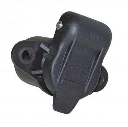 3-polige stekkerdoos met vlakstekker aansluiting - zwart