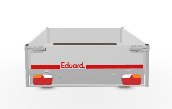 Geremde Eduard plateauwagen - 256x150 cm - 1000 kg bruto laadvermogen - 56 cm laadvloerhoogte - 30 cm borden