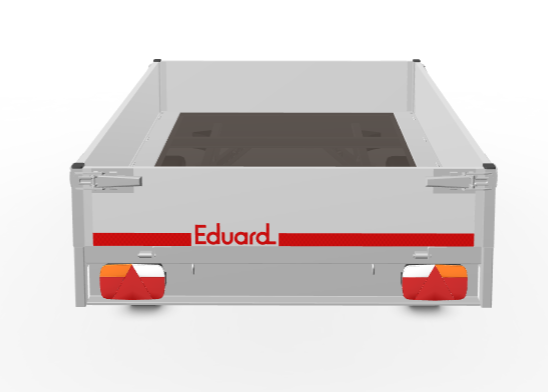 Ongeremde Eduard plateauwagen - 256x150 cm - 750 kg bruto laadvermogen - 56 cm laadvloerhoogte - 30 cm borden