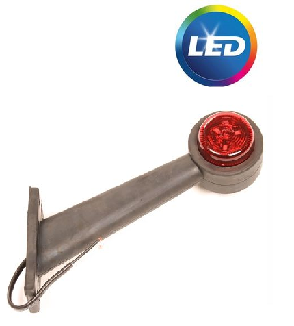 Breedtelicht rood/wit - 45 graden - LED - 12/24 Volt