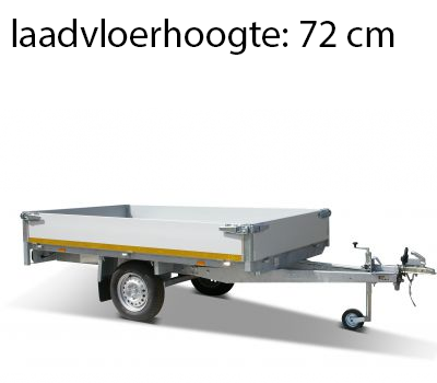 Geremde Eduard plateauwagen - 310x160 cm - 1000 kg bruto laadvermogen - 72 cm laadvloerhoogte - 30 cm borden