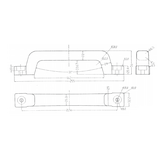 Handgreep PVC - zwart - 224 mm h.o.h.
