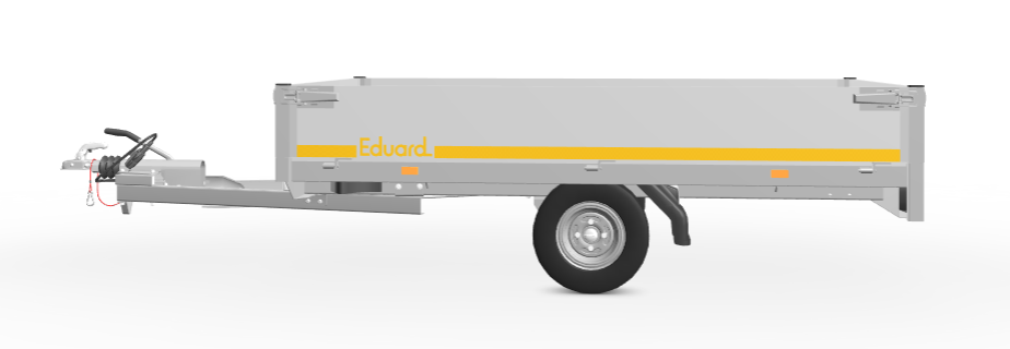Geremde Eduard plateauwagen - 256x150 cm - 750 kg bruto laadvermogen - 56 cm laadvloerhoogte - 30 cm borden