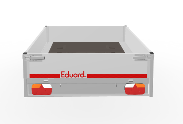 Geremde Eduard plateauwagen - 256x150 cm - 750 kg bruto laadvermogen - 56 cm laadvloerhoogte - 30 cm borden