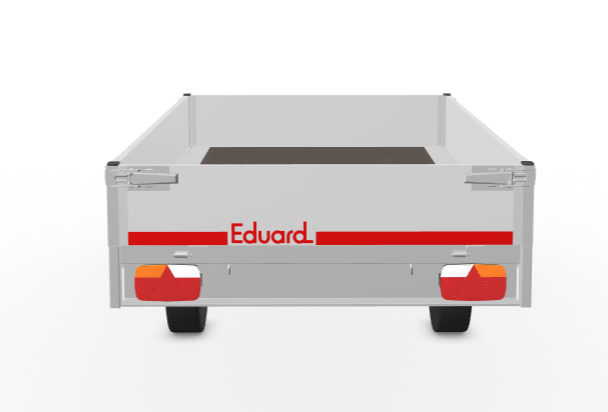 Geremde Eduard plateauwagen - 256x150 cm - 750 kg bruto laadvermogen - 72 cm laadvloerhoogte - 30 cm borden - tandemasser